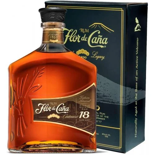 Flor De Cana 18 Year Old Rum - 40% 70cl -Cigar World Shop
