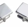 Square Silver Bar Cufflinks Plain