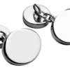 Oval Silver Chain Cufflinks Plain