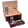 Angelo High Lacquered Striped Humidor With Accessories Beginners Set